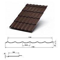 Профиль волнообразный Монтеррей 0,4 ПЭ RAL8017 (шоколадно-коричневый), м