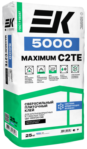 Клей "ЕК" 5000 MAXIMUM  плиточный усиленный  25кг, шт