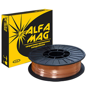 Проволока сварочная СВ08Г2С омедненная AlfaMag d=0,8мм(D200) (5кг), кг