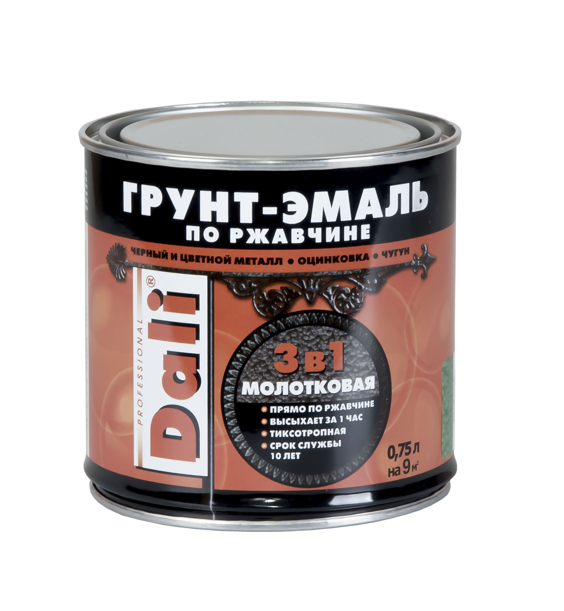 Грунт-эмаль по ржавчине "DALI" ЗЕЛЕНЫЙ МОХ (0,75л)RAL 6005 Грунт-эмаль по ржавчине "DALI" ЗЕЛЕНЫЙ МОХ (0,75л)RAL 6005