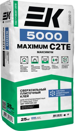 Клей "ЕК" 5000 MAXIMUM  плиточный усиленный  25кг, шт