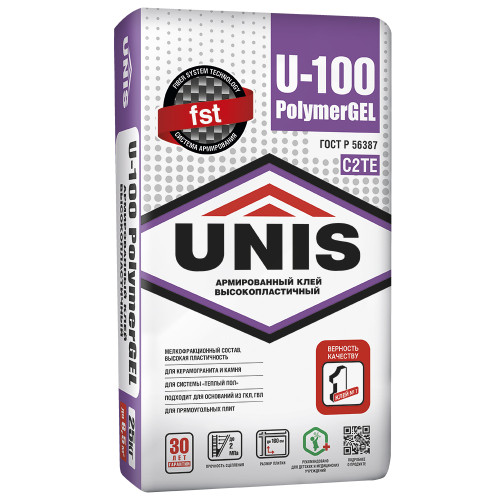 Клей "Юнис" U-100 PolymerGel  плиточный  25кг, шт