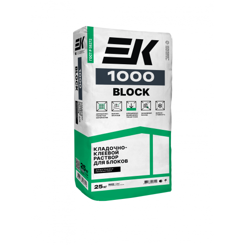 Клей "ЕК" 1000 BLOCK  для плитки и г/с блоков  25кг, шт