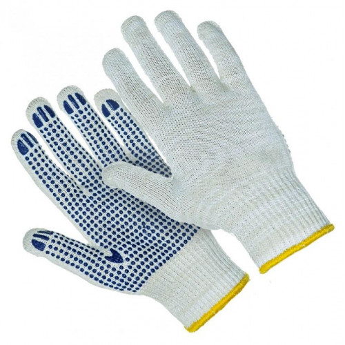 Перчатки рабочие с ПВХ "Точка"(Люкс) 10кл,6 нит