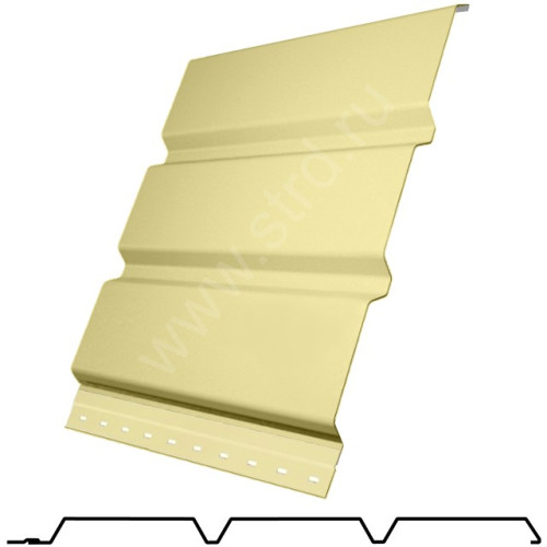 Софит Тройной (316/344) без перфорации 0,45 ПЭ RAL1014 (слоновая кость), м