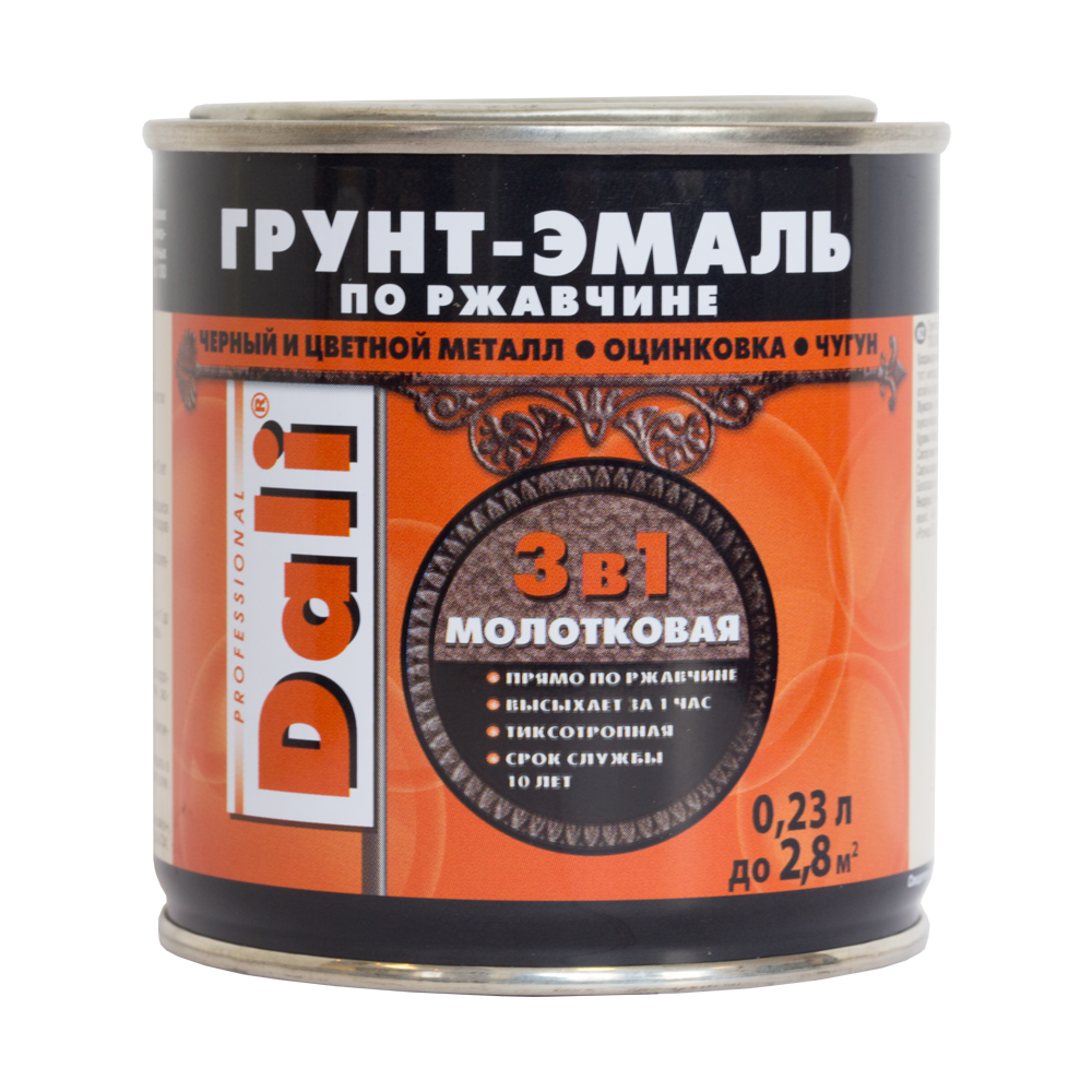 Грунт-эмаль по ржавчине "DALI"МОЛОТКОВАЯ БРОНЗОВАЯ (0,75л) Грунт-эмаль по ржавчине "DALI"МОЛОТКОВАЯ БРОНЗОВАЯ (0,75л)