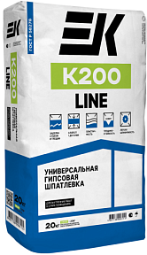 Шпатлевка "ЕК" К200 гипсовая универсальная белая 20кг, шт Шпатлевка "ЕК" К200 гипсовая универсальная белая 20кг, шт