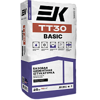 Штукатурка "ЕК" TТ30 БАЗОВАЯ цементная  серая 25кг, шт