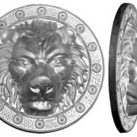 Кованый элемент Голова льва литая ф260мм