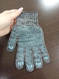 Перчатки полушерстяные с ПВХ точка СЕРЫЕ (7,5кл. 6нит)